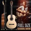 Pyle 39'' Inch 6-String Classical Guitar - Guitar with Digital Tuner & Accessory Kit (Nature color, matt PGACLS100